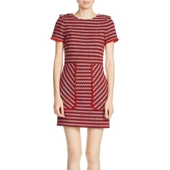 maje red tweed dress